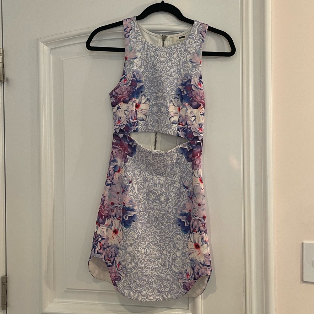 Floral cut out dress